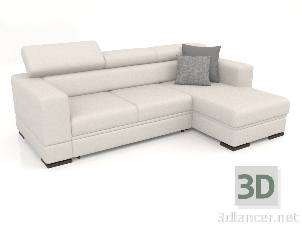 modello 3D Divano Fabio con pouf (Hercules 21) - anteprima