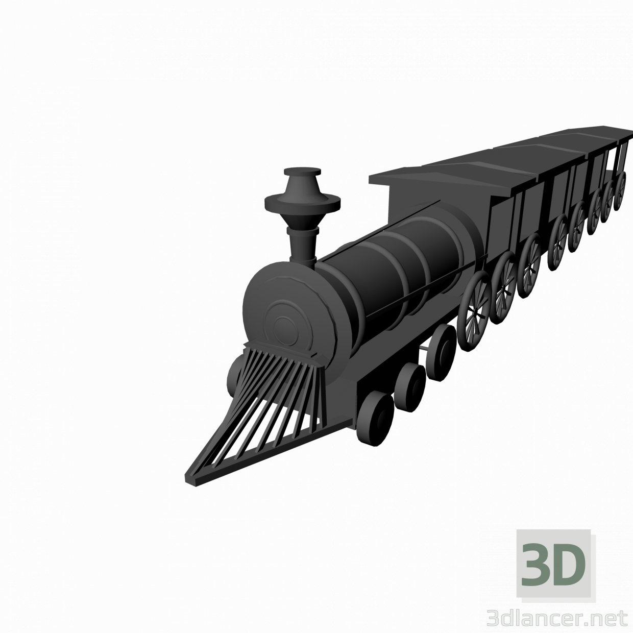 Modelo 3d trem - preview