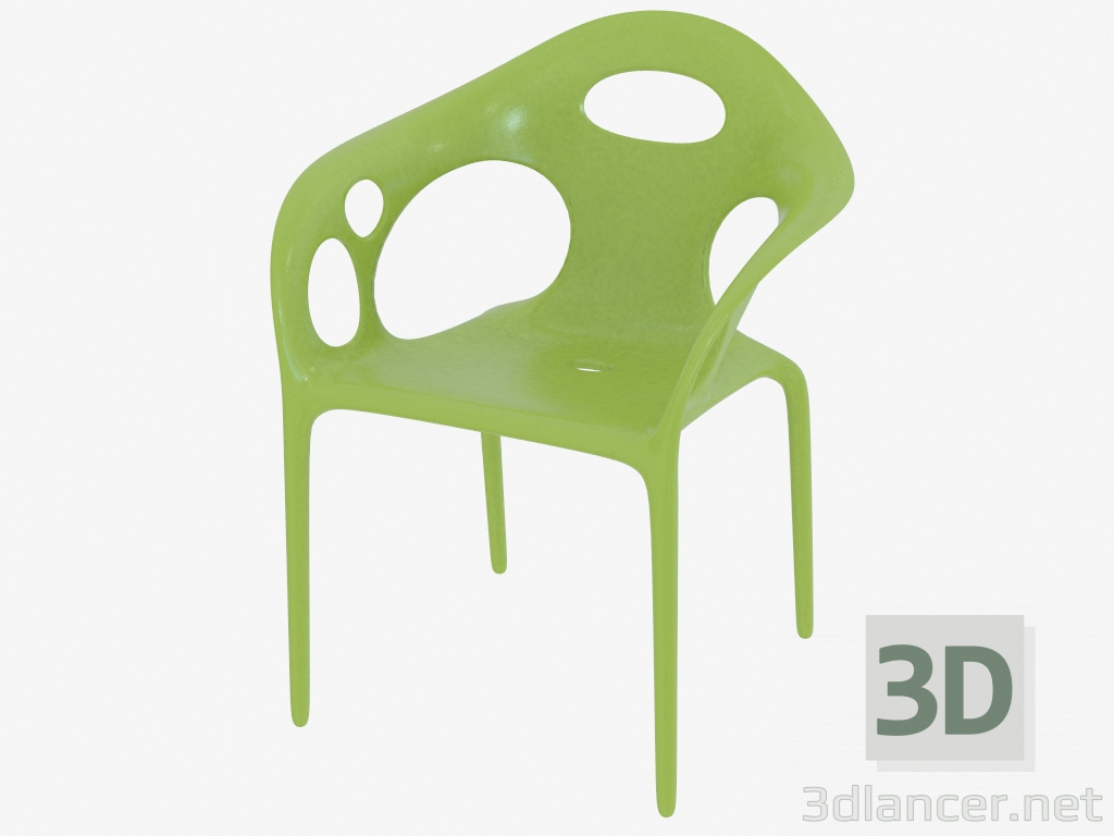modello 3D Sedia impilabile - anteprima