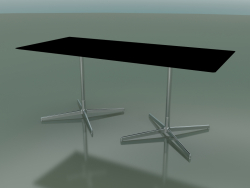 Table rectangulaire avec base double 5547 (H 72,5 - 79x179 cm, Noir, LU1)