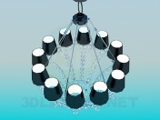 Elegante lámpara de araña con cristales
