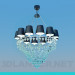 3d model Chic chandelier featuring crystals - preview