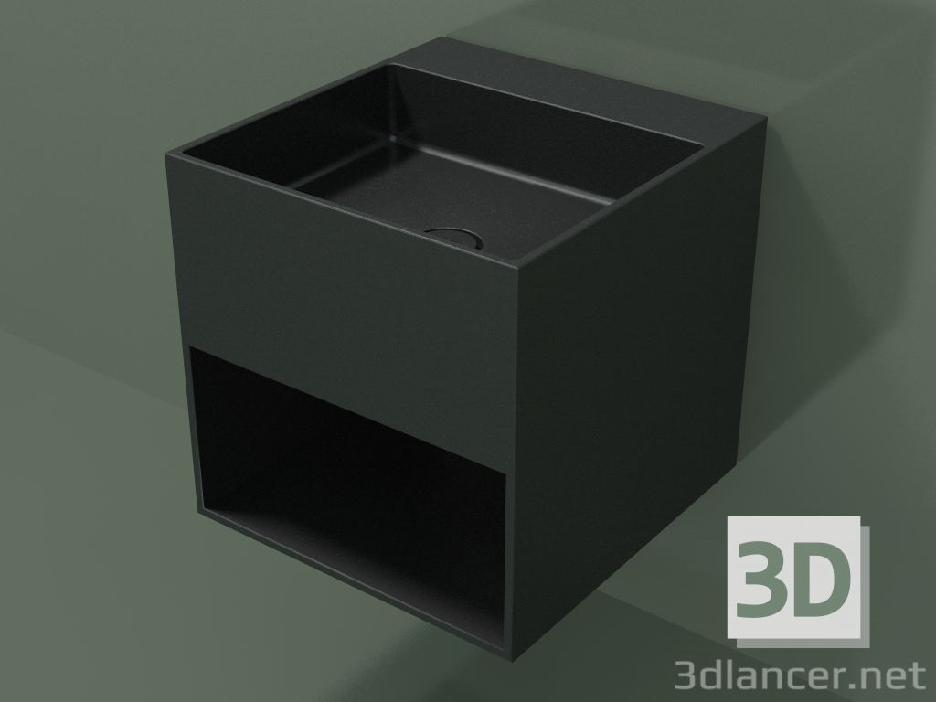 modèle 3D Lavabo suspendu Giorno (06UN23301, Deep Nocturne C38, L 48, P 50, H 48 cm) - preview
