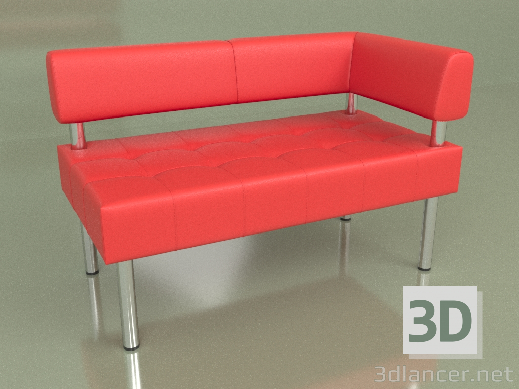 3d модель Секція двомісна кутова ліва Бізнес (Red2 leather) – превью