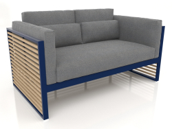 2-seater sofa with a high back (Night blue)