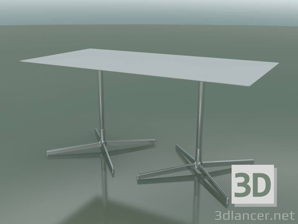 3d модель Стол прямоугольный с двойной базой 5546 (H 72,5 - 79x159 cm, White, LU1) – превью