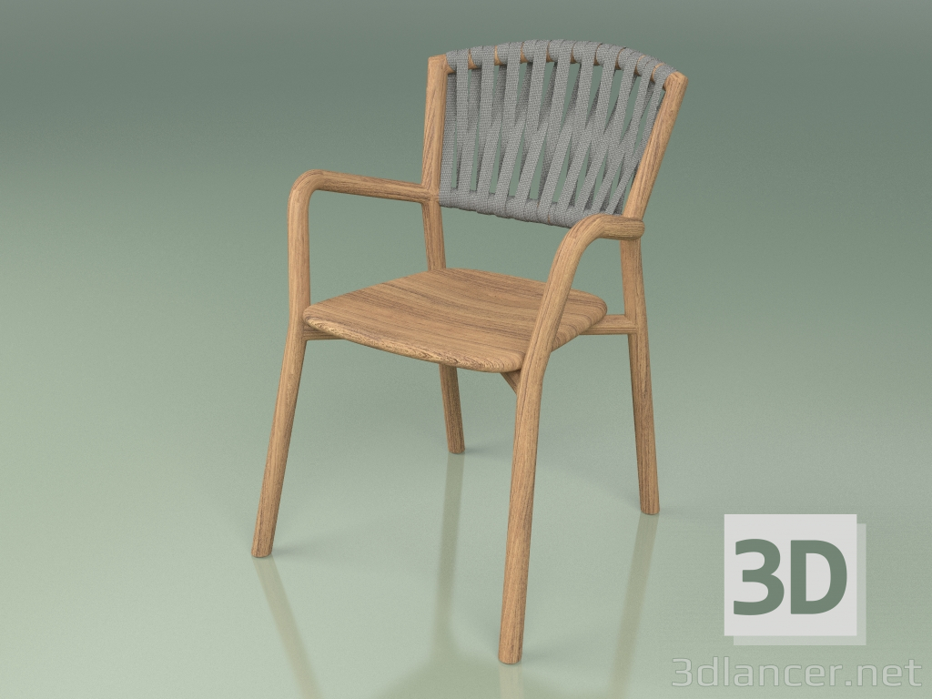 3D Modell Stuhl 161 (Teak, Gürtel Grau) - Vorschau