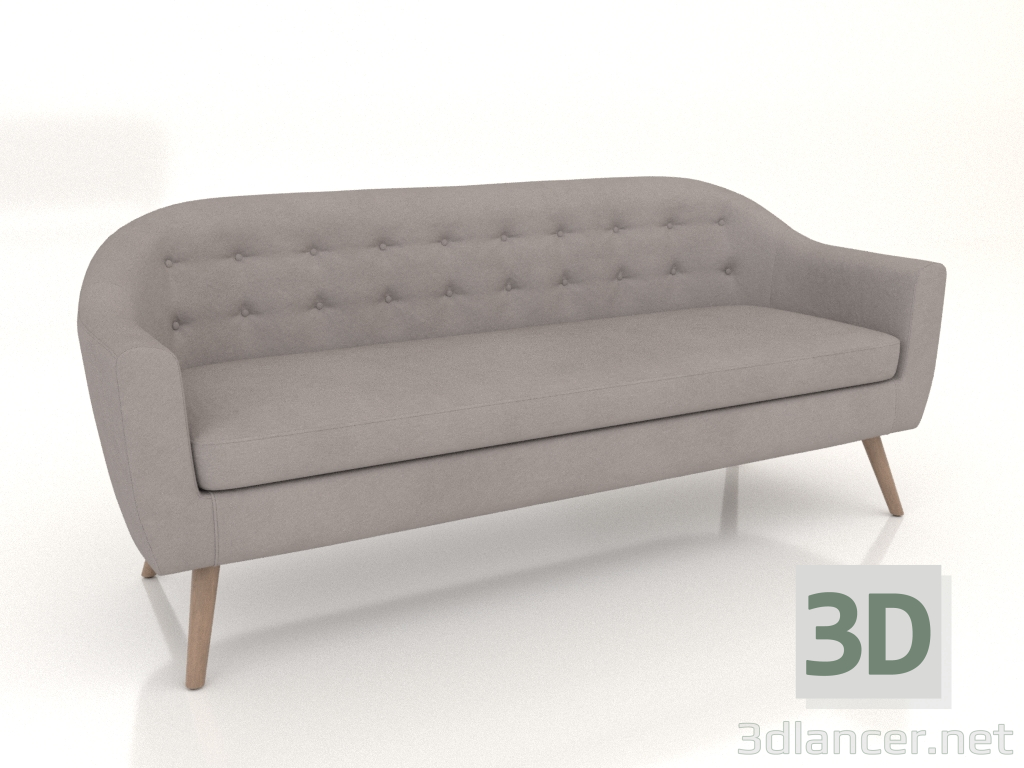 3D modeli Kanepe Florence 3 kişilik (gri-bej) - önizleme