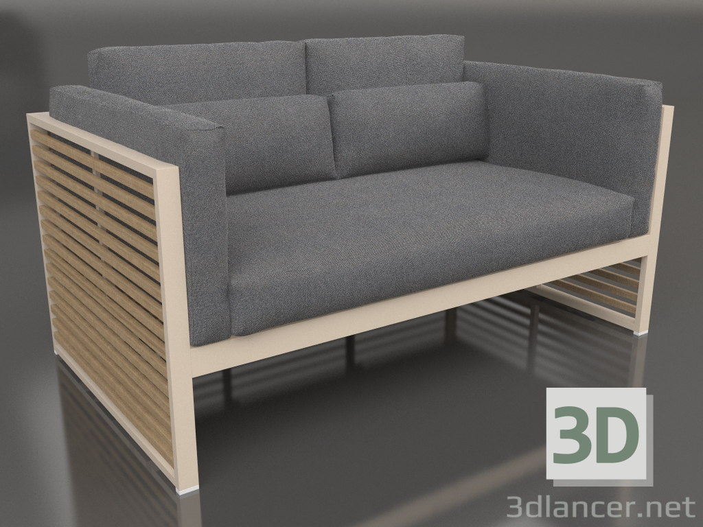 modèle 3D Canapé 2 places avec dossier haut (Sable) - preview