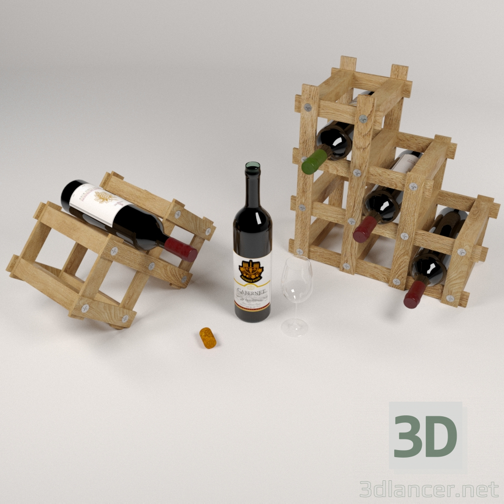 3d Wine holder model buy - render 3d Wine holder model buy - render