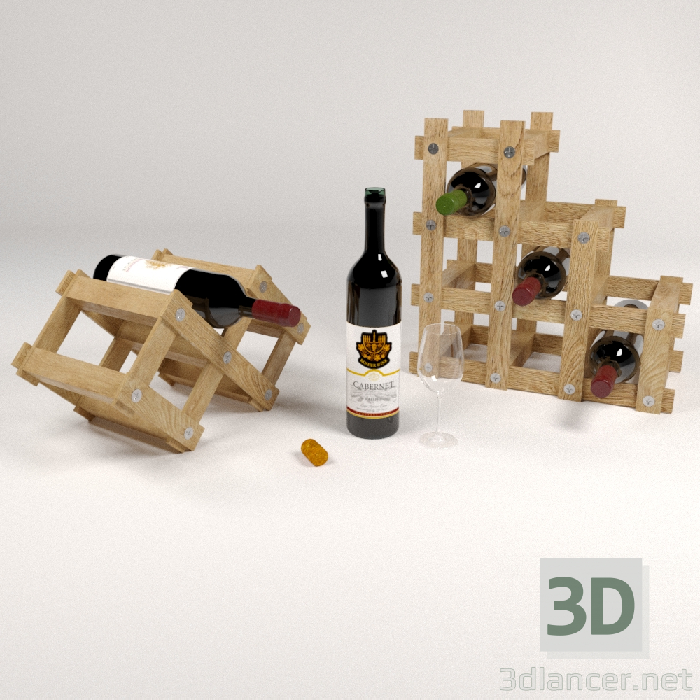 3d Wine holder model buy - render 3d Wine holder model buy - render