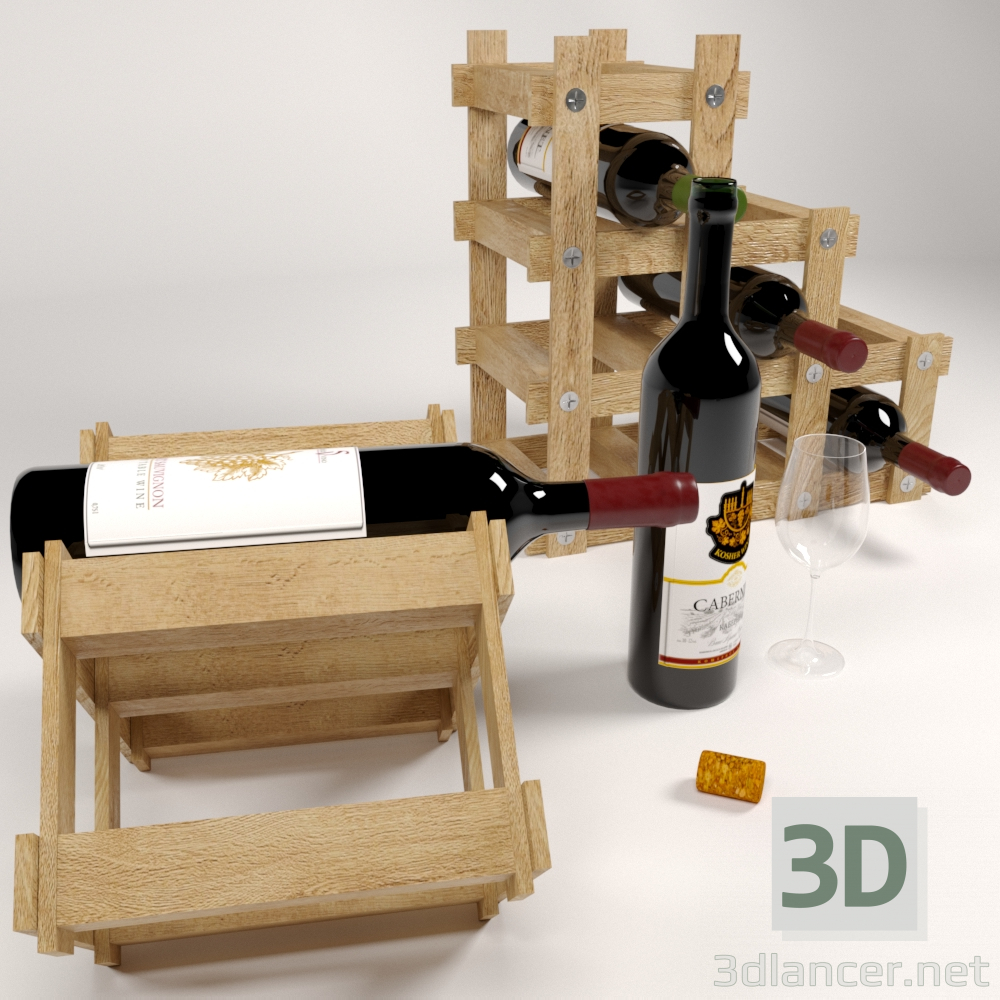 3d Wine holder model buy - render 3d Wine holder model buy - render