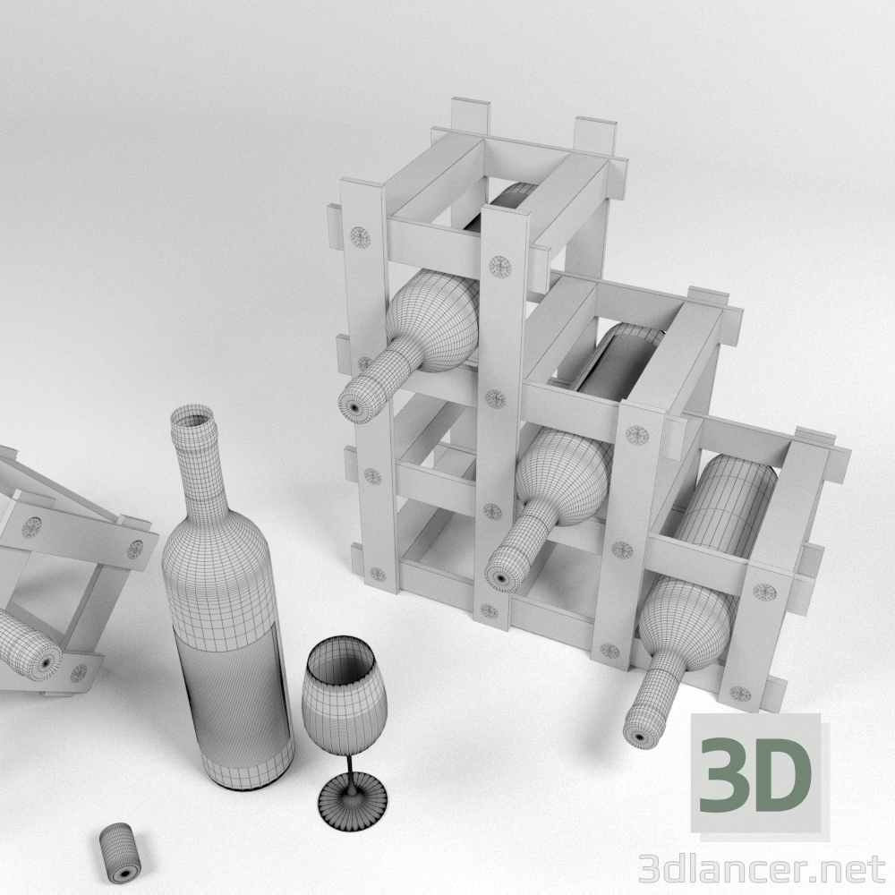3d Wine holder model buy - render 3d Wine holder model buy - render