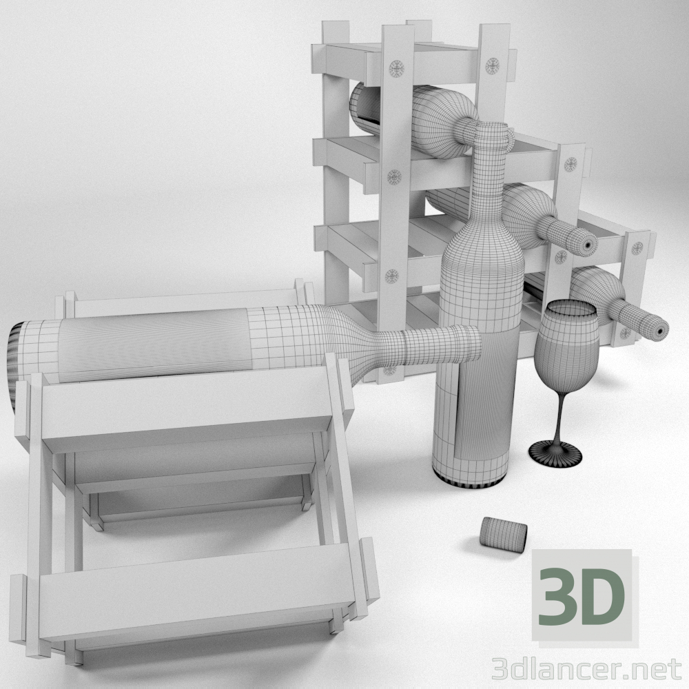 3d Wine holder model buy - render 3d Wine holder model buy - render
