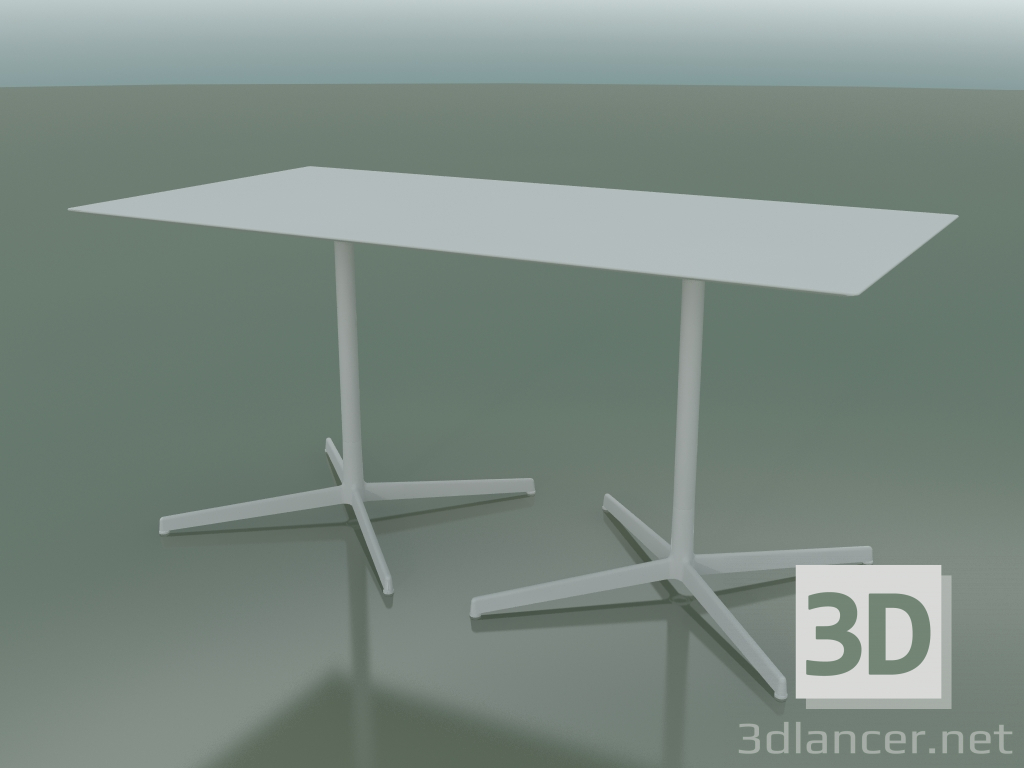 3D modeli Çift tabanlı 5546 dikdörtgen masa (H 72.5 - 79x159 cm, Beyaz, V12) - önizleme