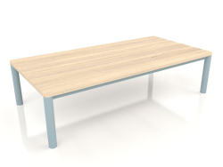 Table basse 70×140 (Gris bleu, bois Iroko)