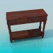3d model Wooden console - preview