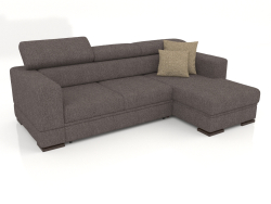 Fabio Sofa mit Ottomane (Phantom 1008)