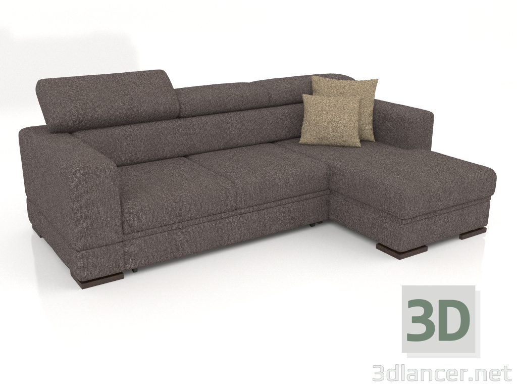 3D Modell Fabio Sofa mit Ottomane (Phantom 1008) - Vorschau