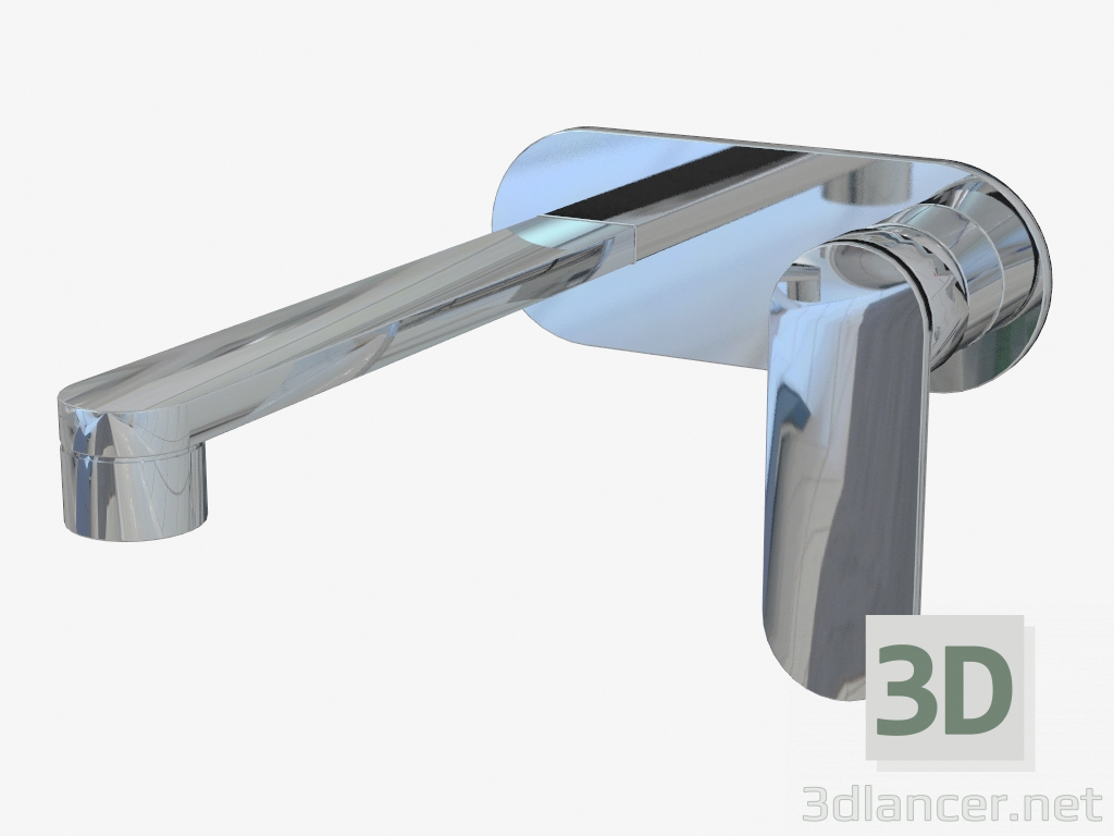 3D Modell Waschtisch-Wand-Einhandbatterie mit Metallplatte One (113058) - Vorschau