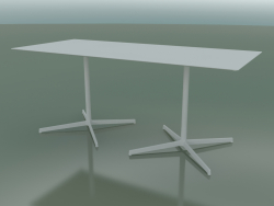 Rechteckiger Tisch mit doppelter Basis 5547 (H 72,5 - 79x179 cm, Weiß, V12)