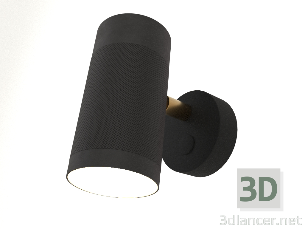 3D modeli Duvar lambası Patrone Small (siyah ve pirinç) - önizleme