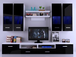 Стенка ТВ –Nero с декором . Tv Wall