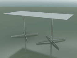 Rechteckiger Tisch mit doppelter Basis 5547 (H 72,5 - 79x179 cm, Weiß, LU1)