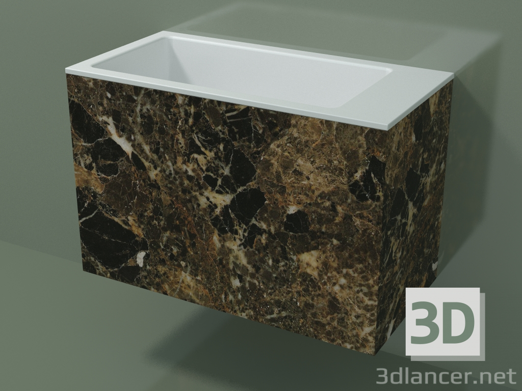 3D modeli Duvara monte lavabo (02R143102, Emperador M06, L 72, P 36, H 48 cm) - önizleme