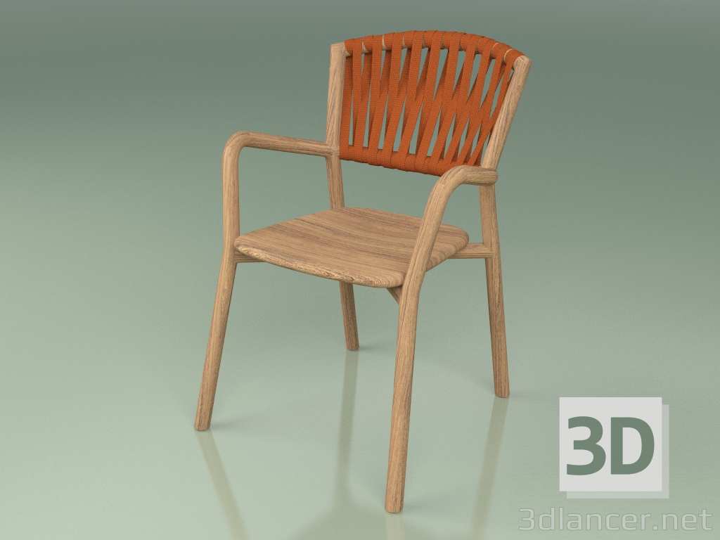 3D Modell Stuhl 161 (Teak, Gürtel Orange) - Vorschau