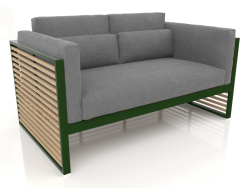 2-seater sofa with a high back (Bottle green)