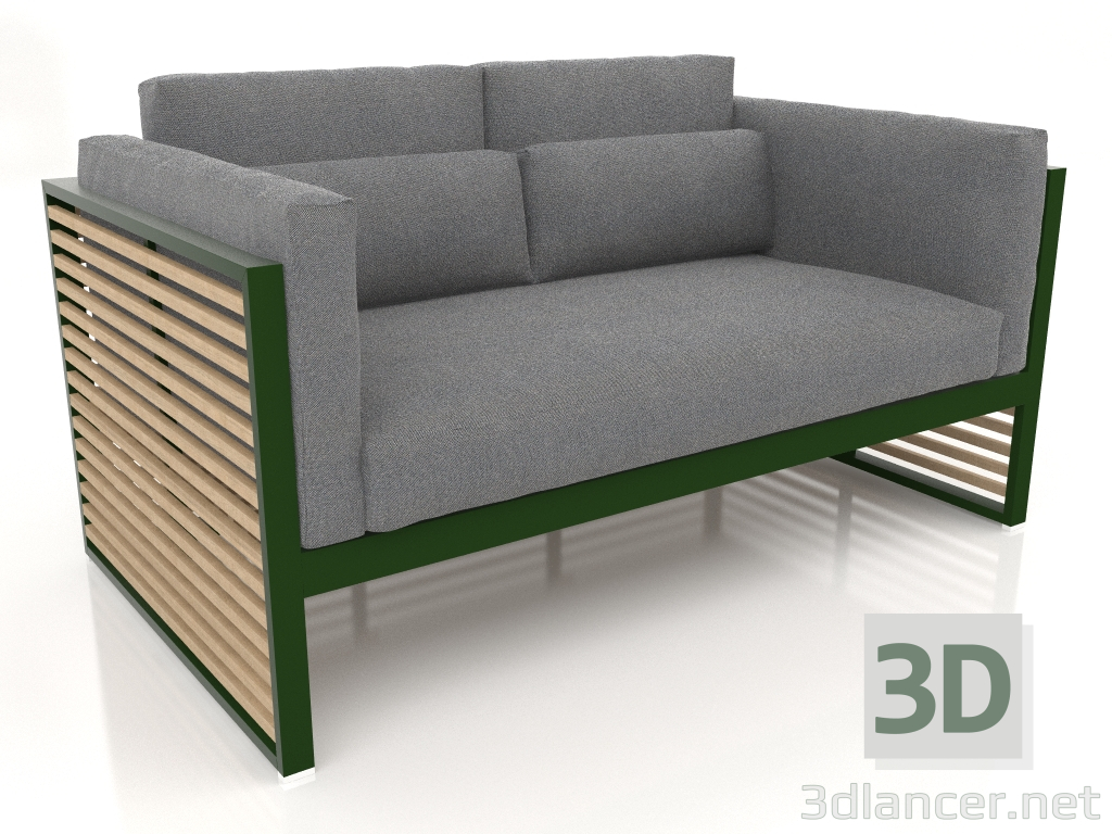 modèle 3D Canapé 2 places avec dossier haut (Vert bouteille) - preview