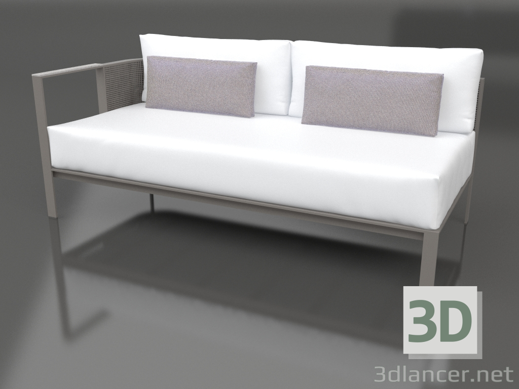 modèle 3D Module canapé, section 1 gauche (Gris quartz) - preview