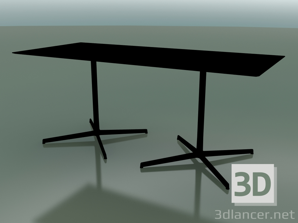 3d model Rectangular table with a double base 5547 (H 72.5 - 79x179 cm, Black, V39) - preview
