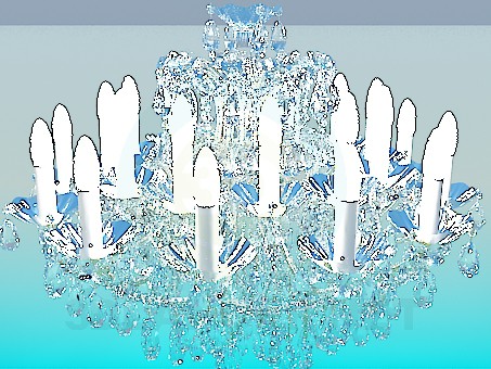 3d model Lámpara chandelier de cristal absolutamente - vista previa
