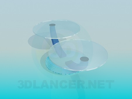 modello 3D Tavolo con piano a due livelli - anteprima