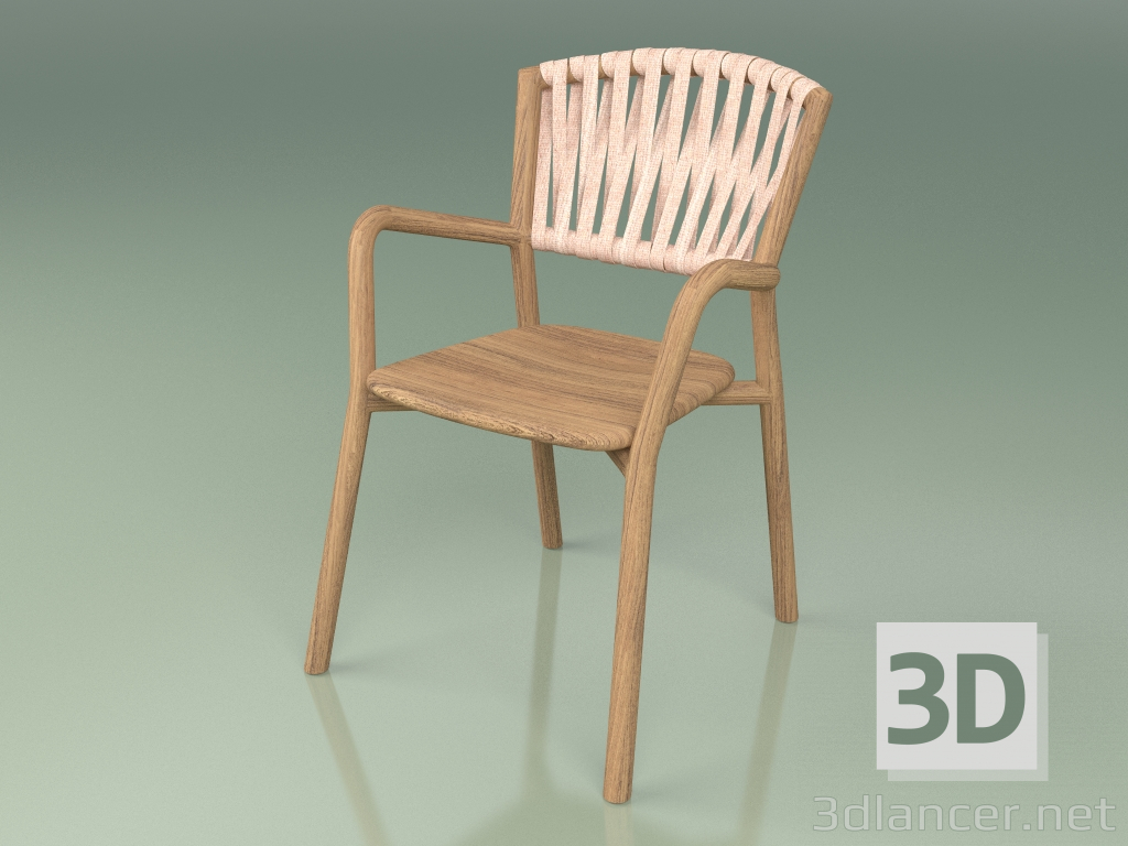 3D Modell Stuhl 161 (Teak, Gürtel Rose) - Vorschau
