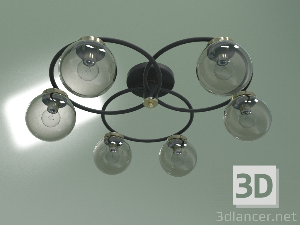 modello 3D Lampadario a soffitto 70104-6 (nero) - anteprima