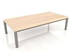 Table basse 70×140 (Gris quartz, bois Iroko)