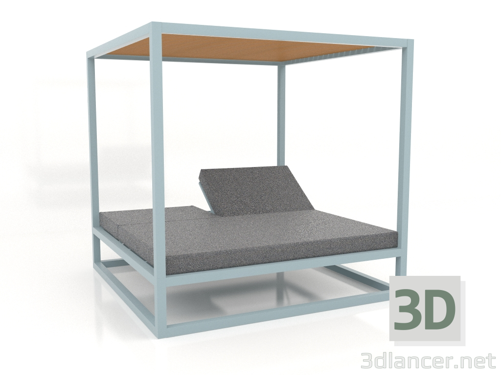 3d model Couch with high fixed slats with a ceiling (Blue gray) - preview