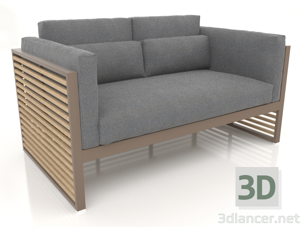 3d model 2-seater sofa with a high back (Bronze) - preview