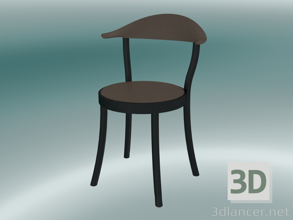 3D Modell Stuhl MONZA Bistrostuhl (1212-20, Buche schwarz, terra braun) - Vorschau