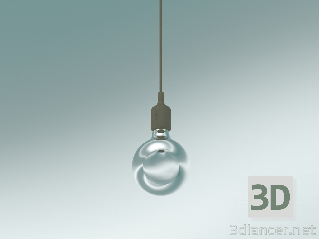 3D Modell Pendelleuchte E27 (Olivgrün) - Vorschau