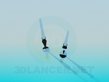 3d model Two candlesticks with candles - preview