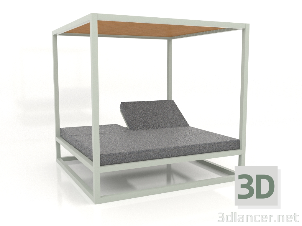 3d model Couch with high fixed slats with a ceiling (Cement gray) - preview