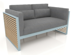 2-seater sofa with a high back (Blue gray)