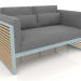 3d model 2-seater sofa with a high back (Blue gray) - preview