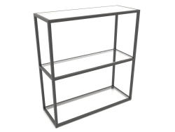 Console rack rettangolare (VETRO, 80x30x86, 3 ripiani)