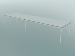 Base de table rectangulaire 440x110 cm (Blanc, Contreplaqué, Blanc)