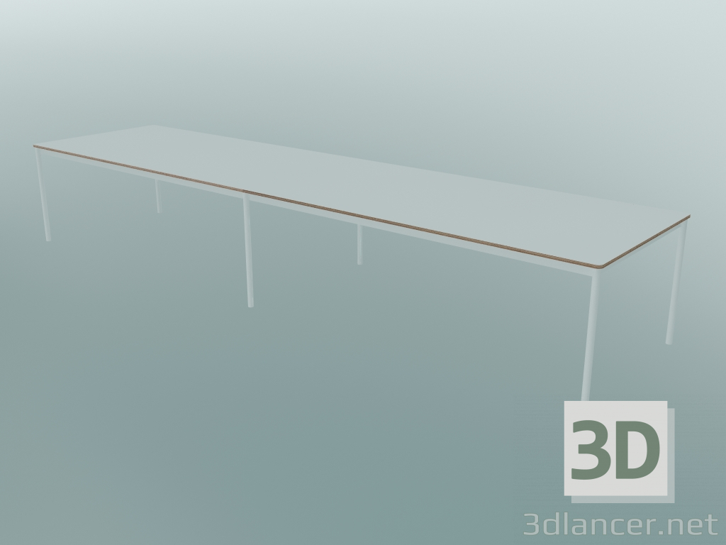 modello 3D Tavolo rettangolare Base 440x110 cm (Bianco, Compensato, Bianco) - anteprima